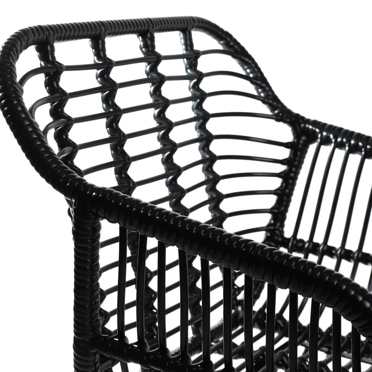 Store Krzeslo Jardin Plecione Czarne 57X62X81 Cm Krzesła Ogródowe