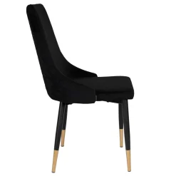 Shop Krzeslo Logan Welurowe Czarne 44X44X92 Cm Krzesła