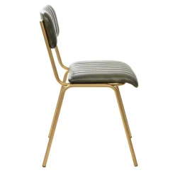 Outlet Krzeslo Lumbar W Obiciu Ze Skory Bawolej Zielone 46X52X78 Cm Krzesła