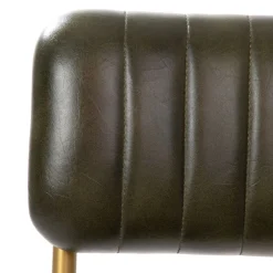 Outlet Krzeslo Lumbar W Obiciu Ze Skory Bawolej Zielone 46X52X78 Cm Krzesła