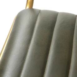 Outlet Krzeslo Lumbar W Obiciu Ze Skory Bawolej Zielone 46X52X78 Cm Krzesła