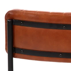 Best Sale Krzeslo Lumbar W Obiciu Ze Skory Bawolej Brazowe 46X52X78 Cm Krzesła