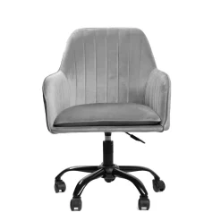 Store Krzeslo Obrotowe Szare Welurowe Teill 55X54,5X80-90Cm Krzesła Obrotowe
