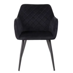 Store Krzeslo Shelton Welurowe Czarne 56X60X84Cm Krzesła