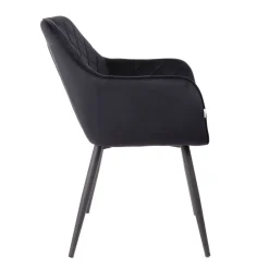 Store Krzeslo Shelton Welurowe Czarne 56X60X84Cm Krzesła