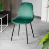 Outlet Krzeslo Slank Welurowe Zielone 44X52X85Cm Krzesła