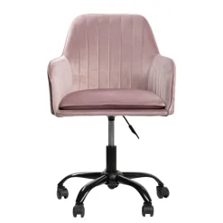 Outlet Krzeslo Teill Welurowe Obrotowe Rozowe 55,5X54,5X80-90Cm Krzesła Obrotowe