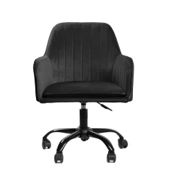 New Krzeslo Teill Welurowe Obrotowe Czarne 55,5X54,5X80-90Cm Krzesła Obrotowe