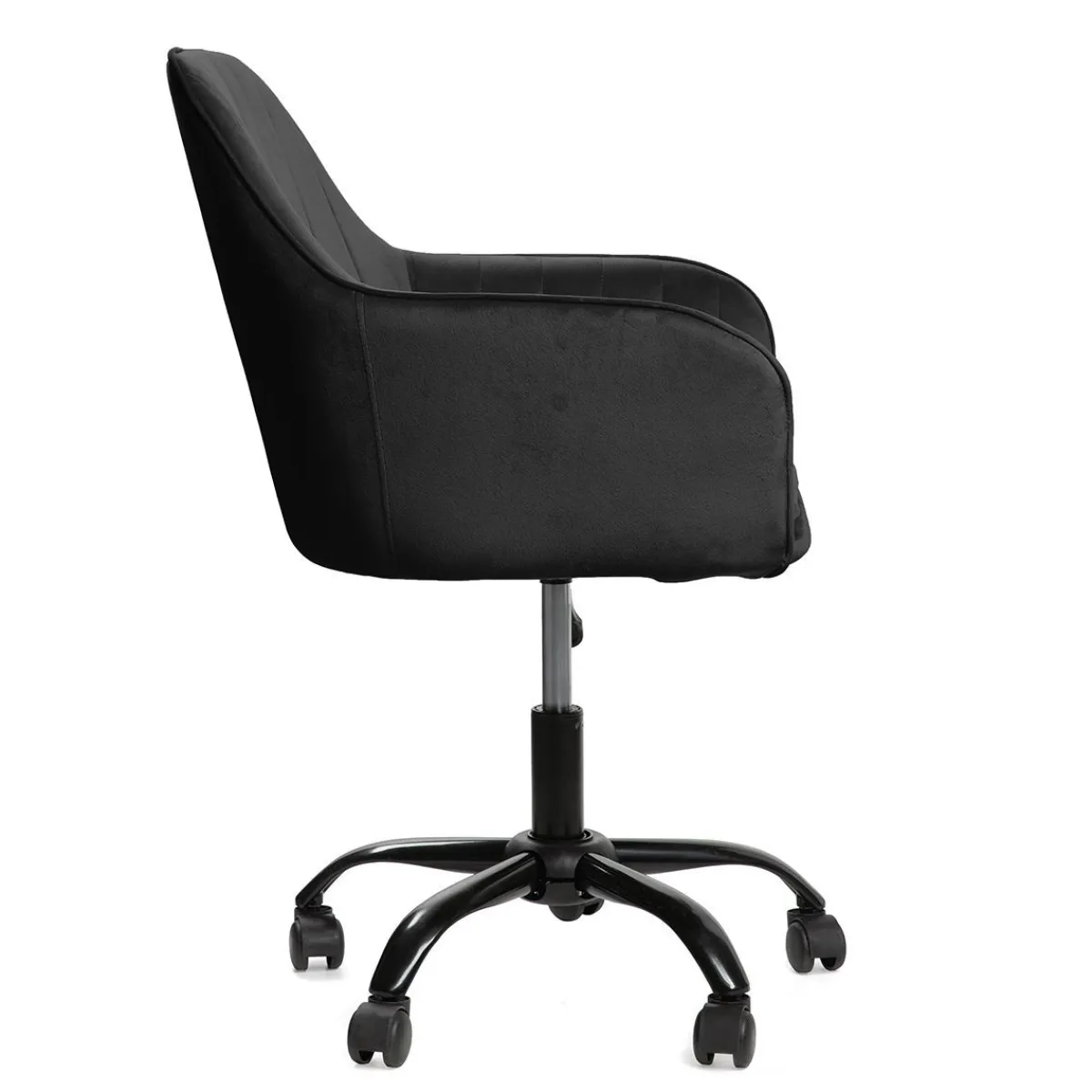 New Krzeslo Teill Welurowe Obrotowe Czarne 55,5X54,5X80-90Cm Krzesła Obrotowe