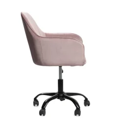 Outlet Krzeslo Teill Welurowe Obrotowe Rozowe 55,5X54,5X80-90Cm Krzesła Obrotowe