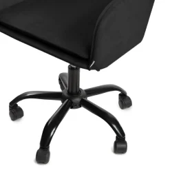 New Krzeslo Teill Welurowe Obrotowe Czarne 55,5X54,5X80-90Cm Krzesła Obrotowe