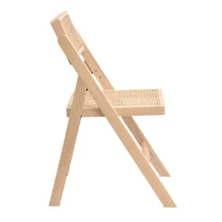 Shop Krzeslo Verdura Drewniane Z Naturalnym Rattanem 46X52X80 Cm Krzesła Ogródowe