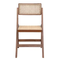 Shop Krzeslo Verdura Drewniane Z Naturalnym Rattanem 46X52X80 Cm Krzesła Ogródowe