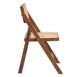 Shop Krzeslo Verdura Drewniane Z Naturalnym Rattanem 46X52X80 Cm Krzesła Ogródowe