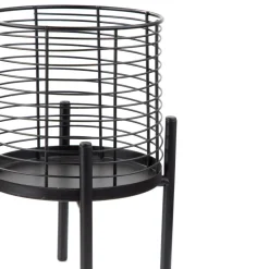Outlet Kwietnik Floero Metalowy Czarny 18X25 Cm Kwietniki Na Balkon