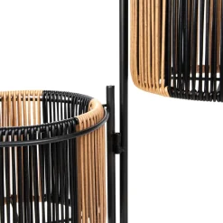 Shop Kwietnik Floero Z Plecionka Bezowo-Czarny 67X23X70 Cm Kwietniki Na Balkon