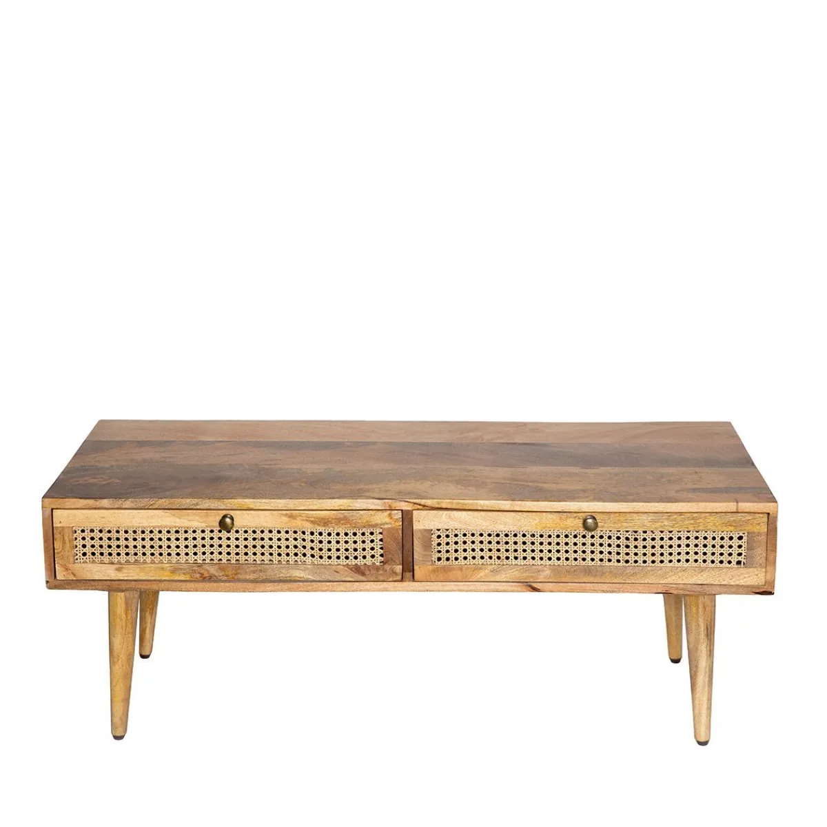 Clearance Lawa Natte Drewniana Lite Drewno Mango Z Rattanem 120X45X45 Stoliki Kawowe