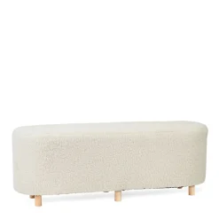 Best Sale Lawka Elsa Bezowa W Tkaninie Teddy 120X40X44 Cm Siedziska Do Przedpokoju