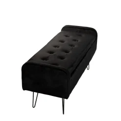 Online Lawka Venlo Welurowa Czarna 100X39X45Cm Siedziska Do Przedpokoju