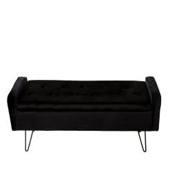 Online Lawka Venlo Welurowa Czarna 100X39X45Cm Siedziska Do Przedpokoju