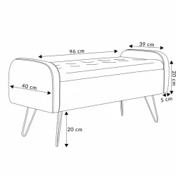 Discount Lawka Venlo Welurowa Zielona 100X39X45Cm Siedziska Do Przedpokoju
