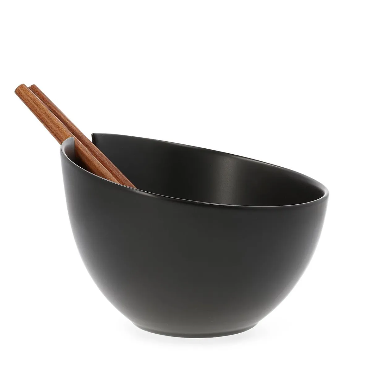 Hot Misa Mooka Do Salat Ceramiczna Z Przyborami Czarna 24 Cm Naczynia Ogródowe I Piknikowe