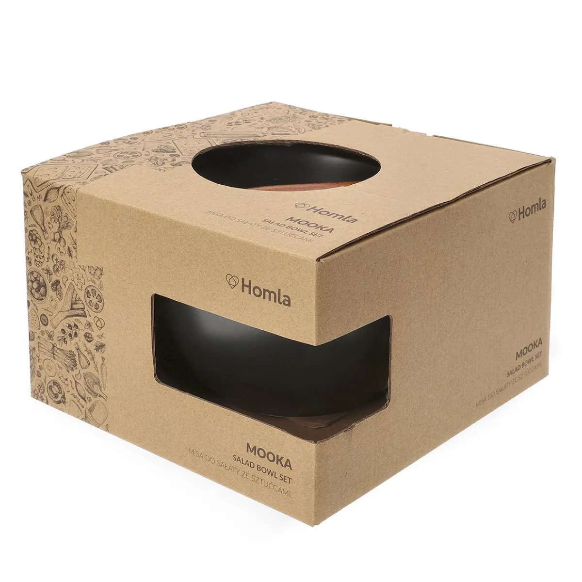 Hot Misa Mooka Do Salat Ceramiczna Z Przyborami Czarna 24 Cm Naczynia Ogródowe I Piknikowe