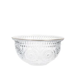 Hot Miska Barrel Szklana Wzorzysta Ze Zlotym Rantem 13X6 Cm Naczynia Ogródowe I Piknikowe