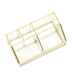 Sale Organizer Grazia Ze Szkla Prazkowanego 17,5X10X8,5 Cm Organizery Łazienkowe