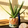 Fashion Oslonka Na Doniczke Azul W Kolorowe Plamki 13X13X11 Cm Wazony I Donice