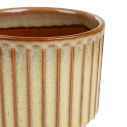 Discount Oslonka Na Doniczke Maya Ceramiczna Musztardowa 13,8X13,8X12,8 Cm Wazony I Donice