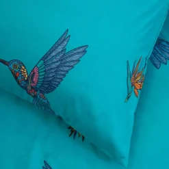 Clearance Pościel Frida Kahlo Z Mikrofibry Turkusowa W Kolibry 200X220 Cm Pościel Z Mikrofibry