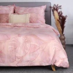 Sale Pościel Gallo Z Mikrofibry Rozowa W Liscie 200X220 Cm Pościel Z Mikrofibry