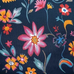 Online Pościel Vabel Z Mikrofibry Granatowa W Liscie I Kwiaty 160X200 Cm Pościel Z Mikrofibry