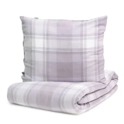 Store Pościel Vella Flanelowa W Szara Krate 160X200 Cm + 1 X 50X60 Cm Pościel 160X200 Cm