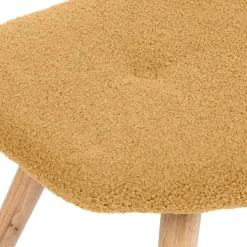 Best Sale PodNożek Moss Teddy Boucle W Tkaninie Teddy Musztardowy 61X41X38 Cm Podnóżki