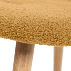 Best Sale PodNożek Moss Teddy Boucle W Tkaninie Teddy Musztardowy 61X41X38 Cm Podnóżki