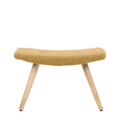 Best Sale PodNożek Moss Teddy Boucle W Tkaninie Teddy Musztardowy 61X41X38 Cm Podnóżki