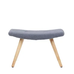 Shop PodNożek Moss Teddy Boucle W Tkaninie Teddy Granatowy 61X41X38 Cm Podnóżki