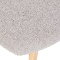 New PodNożek Moss Teddy Boucle W Tkaninie Teddy Jasno 61X41X38 Cm Podnóżki
