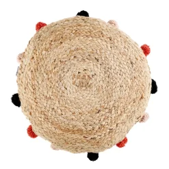 Store Poduszka Celia Jutowa Z Pomponami 38 Cm Poduszki Na Krzeslo