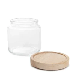 Best Pojemnik Nesta Na Waciki Z Bambusowa Pokrywka 10X10,5X10 Cm Organizery Łazienkowe