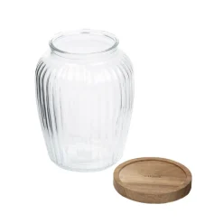 Discount Pojemnik Pavo Ryflowany Z Akacjowa Przykrywka 19 X14 Cm Pojemniki Na Żywność