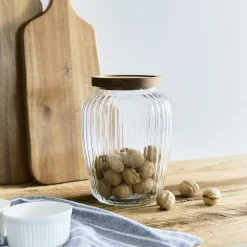 Discount Pojemnik Pavo Ryflowany Z Akacjowa Przykrywka 19 X14 Cm Pojemniki Na Żywność
