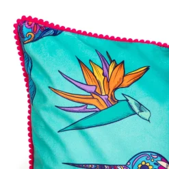 Discount Poszewka Frida Kahlo Z Kolibrami Turkusowa 45X45 Cm Poszewki Na Poduszki