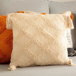Flash Sale Poszewka Monto Bezowa Z Fredzlami I Zdobieniami 45X45 Cm Poduszki Na Krzeslo