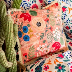 Shop Poszewka Vier W Kwiatowy Wzor Z Fredzlami 45X45 Cm Poduszki Na Krzeslo