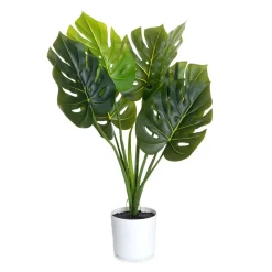 Clearance Roslina Sztuczna Tropical Zone Palma W Bialej Donicy 75 Cm Sztuczne Rośliny Na Balkon