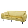 Store Sofa Canto 3-Osobowa, Z Funkcja Spania, Welurowa Musztardowa 199X90X85 Cm Sofy