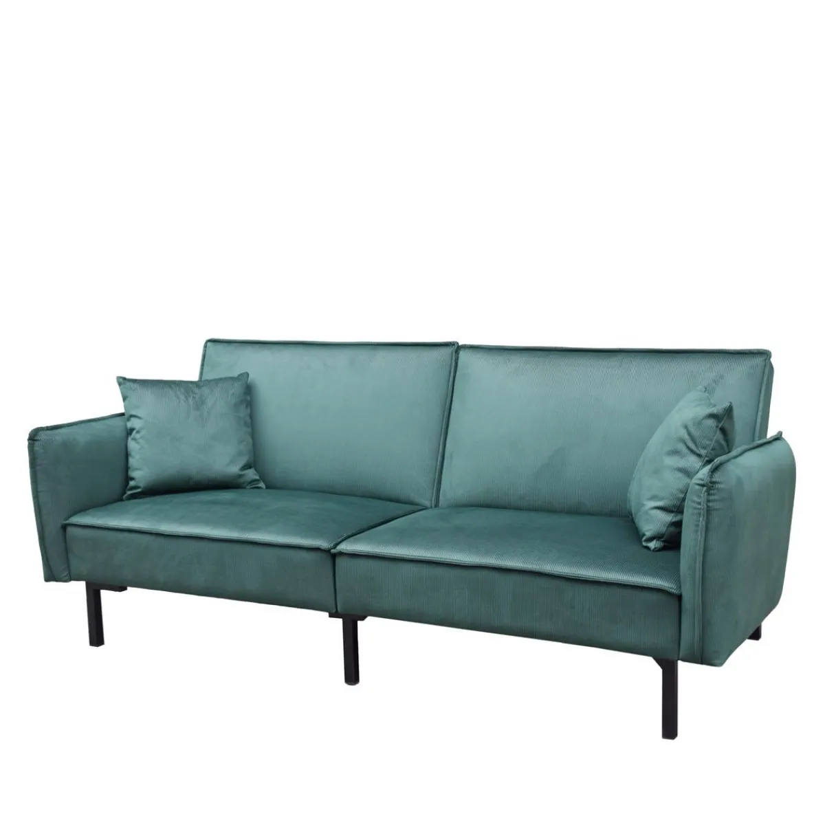 Shop Sofa Canto 3-Osobowa, Z Funkcja Spania, Welurowa Zielona 199X90X85 Cm Sofy